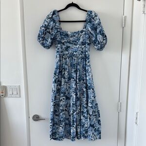 Abercrombie & Fitch Blue Floral Long Sleeve Dress M Petite